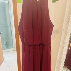 Maroon Lush Chiffon Dress